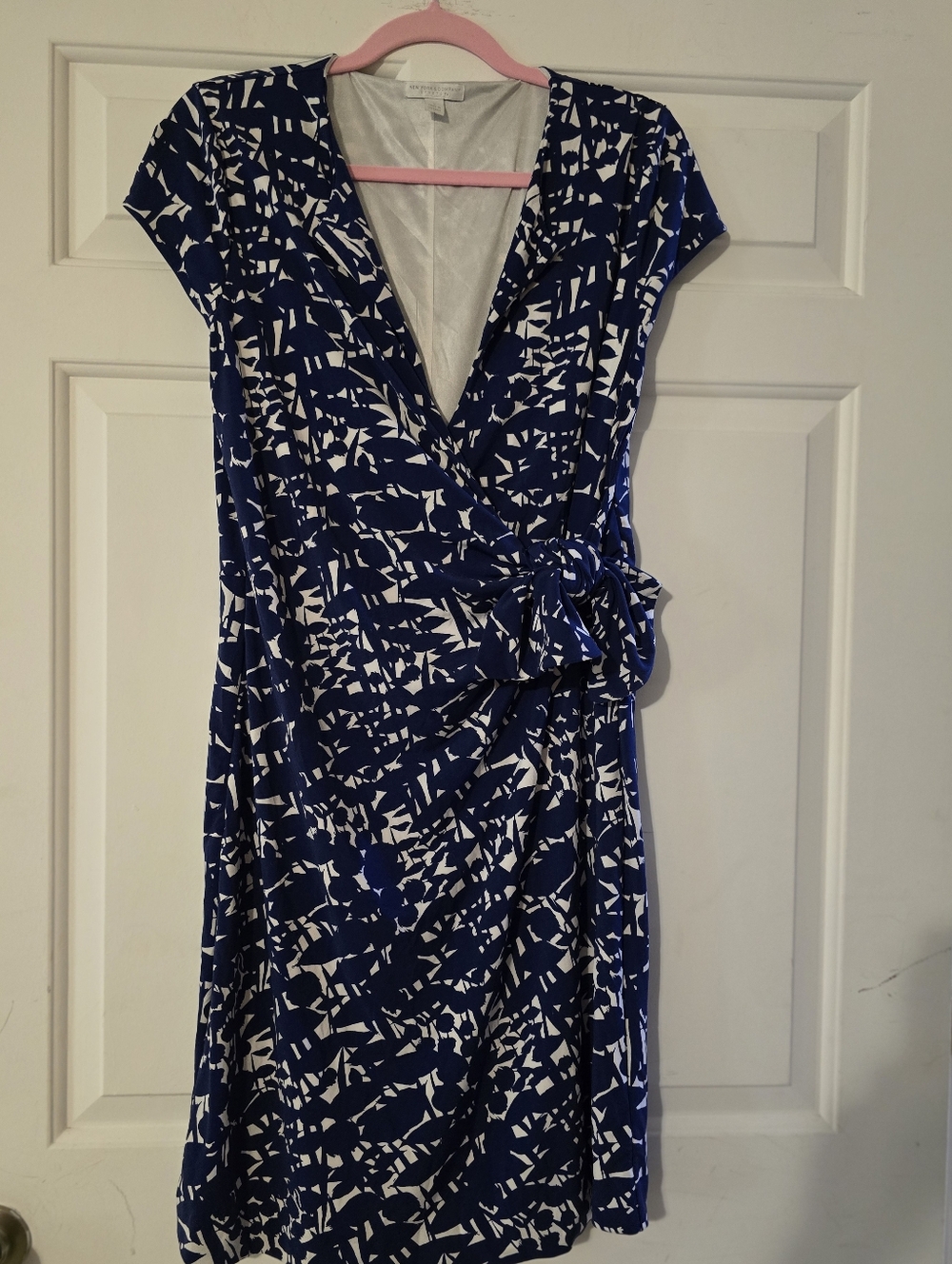 New York & Co Classic Blue & White Wrap Dress - Timeless Women's Dress